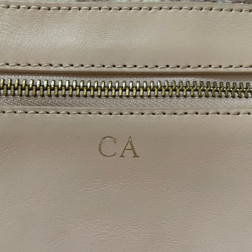 Mark and Graham Light Pink/Cream Leather belt bag